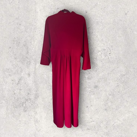 RARE Vintage Vanity Fair embroidered robe in reddish magenta - Picture 2 of 3